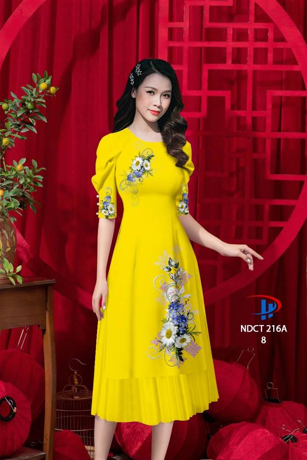 Vải Áo Dài Cách Tân Hoa In 3D AD NDCT216A 14